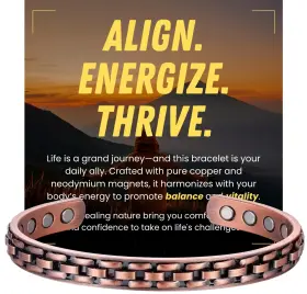 Cbz00019 Westluna Magnetic Copper Bracelet For Men 7.1 Inches Chain Inlay