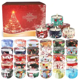 Wfmolcand 769464573054 Scented Candles 36 Pack 2.5oz Soy Wax Long Lasting Christmas Red Packs Gift