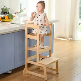 Ah-lt002-natural Wiifo Mothers Helper Adjustable Height Kitchen Step Stool Kids Natural-adjustable