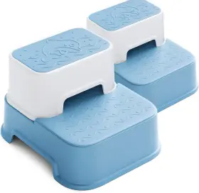 Wf-2in1jtdx2-blue Wiifo Toddler Step Stool For Bathroom Kids Potty Sky-blue - 2 Packs