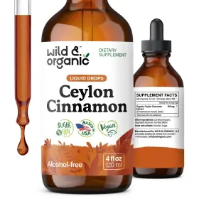 6j-j131-v0pz Wild & Organic Daily Wellness Ceylon Cinnamon Drops - 500mg Extract 4 Fl Oz Tincture