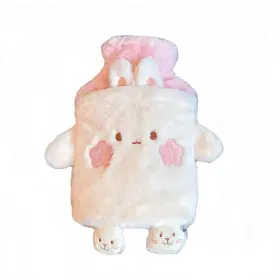Jx-z9rx-10ec Winatehr Rubber Hot Water Bottle Cute Pink Bunny Plush With Standard And White