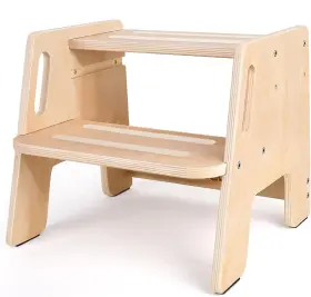 Wd1599 Woodure Toddler Step Stool Wooden Height-adjustable 2-step Original Colour