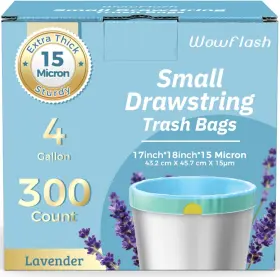 Wowflash 640711466131 300 Count 15 Micron Extra Thick 4 Gallon 1 Pack Of Blue