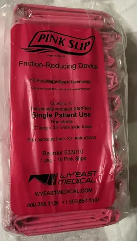 10slips Wyeast Medical 633010 Pink Slip Friction Reducing Device No-latex 10slips/pack