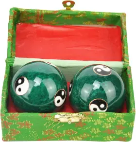 16854168386322 Xiaokeis 2 Pcs Baoding Balls Chinese Health Exercise Stress Green