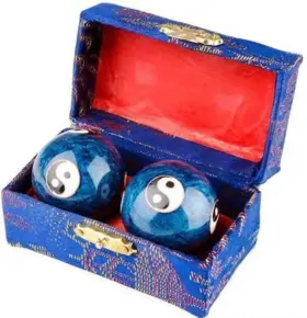 8741774016 Xmhf Cloisonne Yin-yang Chinese Meditation Baoding 2 Inch Pack Of Green