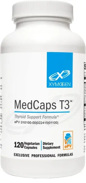 300000970 Xymogen Thyroid Support Supplement 120 Capsules Medcaps T3 Supports Hormone Zinc