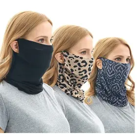 3170 Yiwoza Womens Neck Gaiters Multifunctional Headwear 3pk Black Leopard Navy