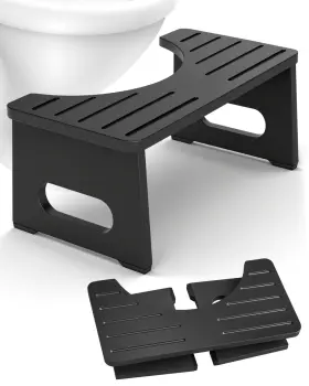 Y-us-cymtd-ys-1p Yose Toilet Stool Foldable 7 Inch Poop For Bathroom Black
