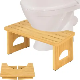 Yus-nzzdmtd-ys-1p-n Yose Foldable Toilet Stool 7.5 Inches Bamboo Squat Natural