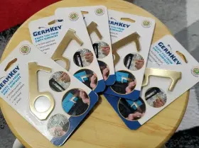 Youthefan 810052500447 Lot Of 5 Germ Key Solid Brass Antimicrobial Contactless Hand Tools Door Opener