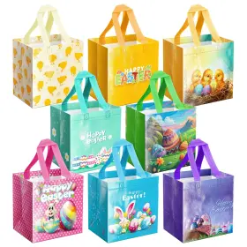 102354581 Ysmile Non Woven Easter Gift Bags 8 Pack Reusable With Handle Carrot Bunny Chick Basket