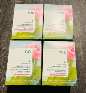 Yuni Beauty 856349007534 4 X Large Body Wipes Rose Cucumber 12 Count Soft Moist Showerless