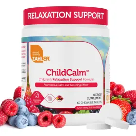 Zahler 848998082086 Chewable Tablets Kids Calm Sleep Support Fruit Punch 60 Count Magnesium