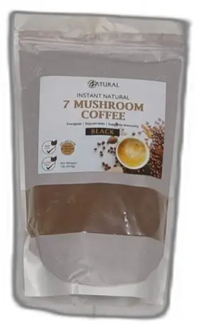 Zatural 810017846016 Mushroom Coffee 125 Servings Instant Natural Black Blend With Lions