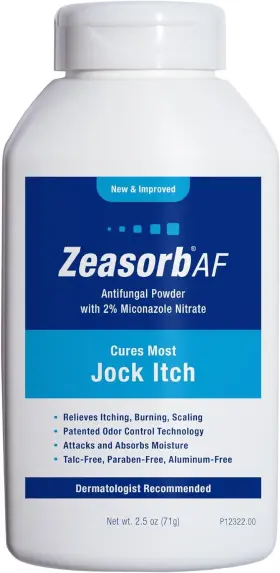 Zeasorb 303160232268 Af Jock Itch Powder Super Absorbent Scaling 2.5 Ounce Pack Of 1