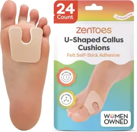 Zentoes 850588007751 U-shaped Felt Callus Pads Protect Calluses From 24 Count Beige