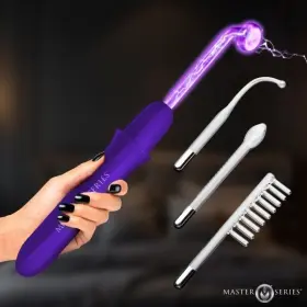Ah855-purple Zeus Electrosex Elektrawand Rechargeable Violet Wand With Attachments - Purple