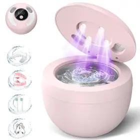 Gh-uc129 Zharzo Dental Ultrasonic Retainer Cleaner Machine 45khz Cleaning Pod Pink