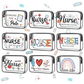 Aiyljvkh6148 Zhouboat 9 Pcs Nurse Pvc Makeup Bags For Women Nursing Week Multicolor Aiyljvkh6148 Zhouboat 9 Pcs Nurse Pvc Makeup Bags For Women Nursing Week Multicolor