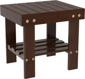 Zhuoyue 738630991640 Wooden Step Stool For Kids Adults Small Wood 10.6 X 8.8 10 Inches Walnut