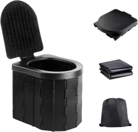 Tp0021 Zinyeme Portable Toilet For Camping With Lid Potty Adults Porta Black