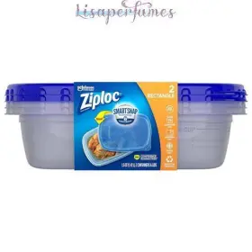 M00767 Ziploc Storage Containers Rectangle 2 1.5 Quart Nib