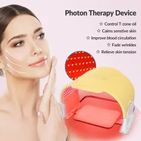 Ft01-yellow Zjkc 7 Colors Red And Blue Light Mask Led Spa Phototherapy For Blemishes Whitening