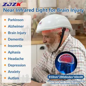Lh280-a-zjzk-11194 Zjzk 280 Diodes 810nm Nir Light Therapy Pbm Brain Helmet For Parkinsons Injury