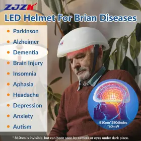 Lh280-a-zjzk-113 Zjzk 40hz For Parkinsons 810nm Infrared Light Therapy Brain Injury Pbm Helmet