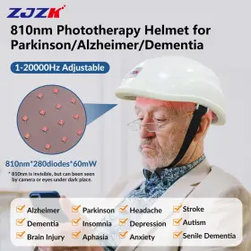 Lh280-a-zjzk-12243 Zjzk 810nm 280diodes Nir Light Therapy Device Pbm Brain Helmet For Parkinson Migraine