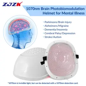 Uslh280-b24 Zjzk 1070nm Pbm Nir Light Therapy Brain Helmet For Stroke Parkinson Depression Ptsd