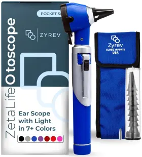 Zl-013 Zyrev Zetalife Otoscope - Ear Scope With Light Infection Detector Blue