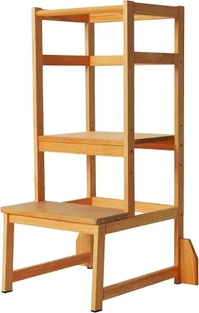 Vc-ss04b Zytty Toddler Step Stool Kitchen Adjustable-height Natural