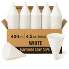 Smygoods Disposable White Paper Cone Cups (pack Of 400-4.5 Oz) Eco-friendly, ... New. Price: $40.61.