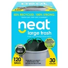 Neat Tall Kitchen 30 Gallon Drawstring Trash Bags - (mega 120 Count) Triple New. Price: $43.38.