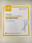 Medline- Lemon Glycerin Swabsticks 1 Box= 25 Packs/ (3 Ct/pk) New. Price: $20.00.