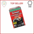 Ultrasac Contractor Bags 42 Gallon (20 Pack/w Flap Ties), 32.75 X 44.5-3 Mil Thi New. Price: $20.13.
