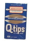 ( ) Vintage Q-tips Wood Sticks 125 Cotton Swabs Sealed New. Price: $17.95.