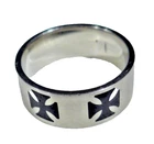 German Iron Cross Ring 316L Stainless Steel Punk Biker Men's - Size 14 New. Price: $14.37.