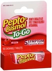Pepto Bismol Go Chew Tab Cherry 12CT Bismuth Subsalicylate Oral 260 New. Price: $7.37.