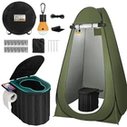 Thallike Portable Camping Toilet With Pop-up Privacy Standard, Army Green New. Price: $109.99.