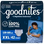 Goodnites Boys Nighttime Underwear Xxl 120-165 Lbs 42 Ct Pack Size New. Price: $89.99.