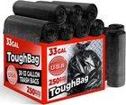 Toughbag 30-33 Gallon Trash Bags Heavy Duty, 32 X 38 Black Garbage 250 C... New. Price: $52.57.