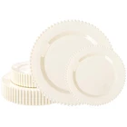 Plastic Plates 60PCS Ivory Beaded Heavy Duty Dinner Dessert LM00 U-qe Disposable New. Price: $59.99.