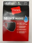 New Hanes Black 10-PACK Face Masks 100% Cotton Sz One Size Fits Most. Price: $16.00.