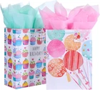 Suncolor 16" Extra Large Gift Bags For Birthday Party With Tissue PAPER(2 Pack, New. Price: $11.83.