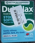 Dulcolax Stool Softener Laxative Liquid Gel Capsules 100MG 25 Count Box*** New. Price: $8.99.