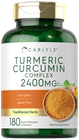 Turmeric Curcumin 2400MG 180 Capsules Non-gmo, Gluten Free By Carlyle New. Price: $12.99.